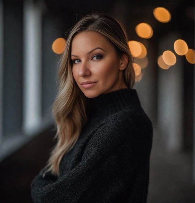 Shannon's portrait. Head to waist in long sleeve shirt.